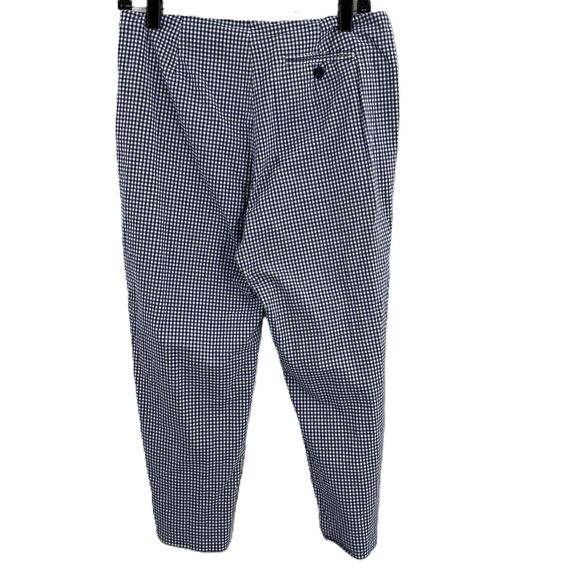 Brooks Stretch Womens Gingham Check Cropped Pants Side Zip Pocket Cotton Size 10 - Picture 3 of 5